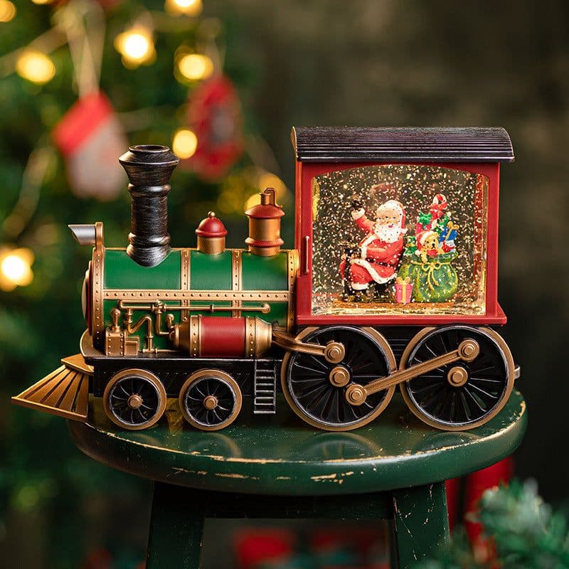 image-Christmas Train Music Box Snow Crystal Ball Children's Toys