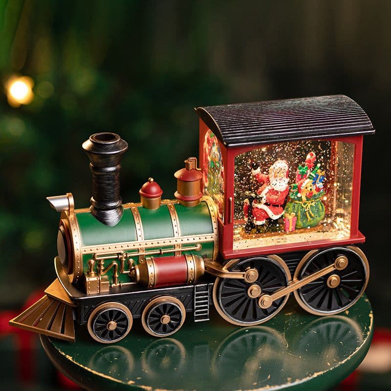 image-Christmas Train Music Box Snow Crystal Ball Children's Toys