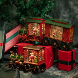 image-Christmas Train Music Box Snow Crystal Ball Children's Toys