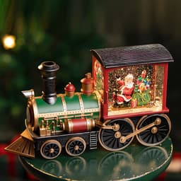 image-Christmas Train Music Box Snow Crystal Ball Children's Toys