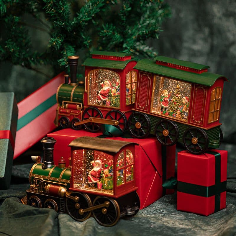 image-Christmas Train Music Box Snow Crystal Ball Children's Toys