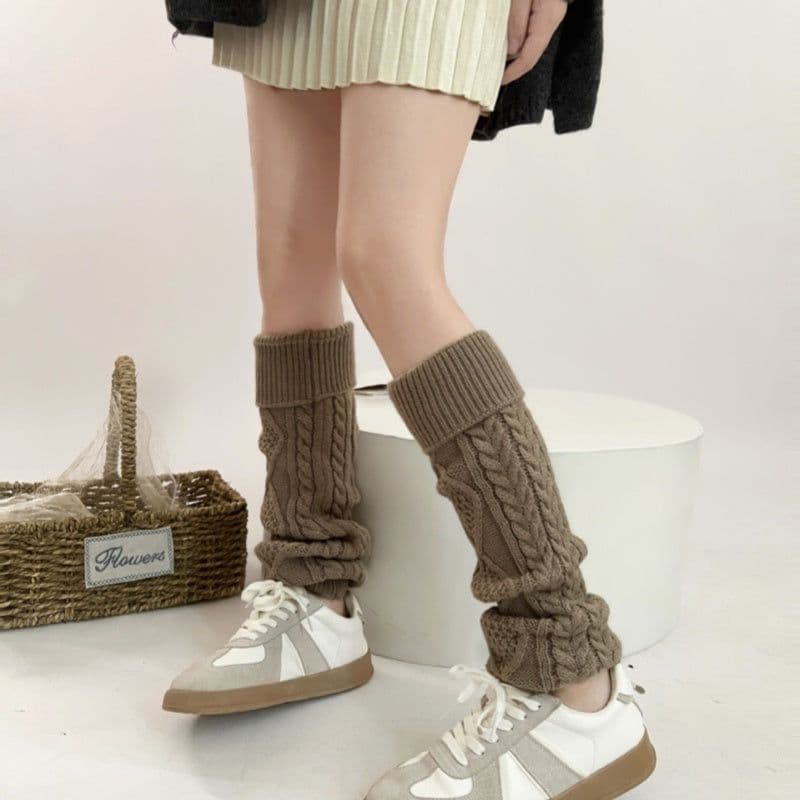 image-Heart ROMBUS Twist Flanging Girl Bunching Thigh High Sock