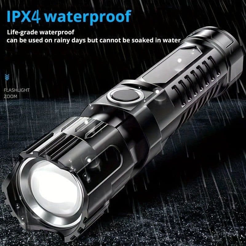 image-Outdoor Household Camping Usb Rechargeable Zoom Led Power Torch