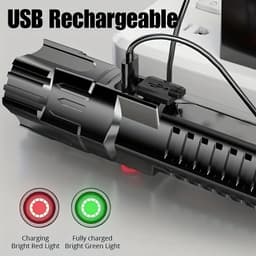 image-Outdoor Household Camping Usb Rechargeable Zoom Led Power Torch