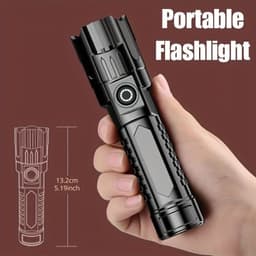 image-Outdoor Household Camping Usb Rechargeable Zoom Led Power Torch