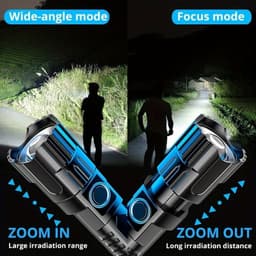 image-Outdoor Household Camping Usb Rechargeable Zoom Led Power Torch