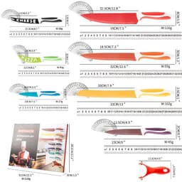 image-Stainless Steel 8-piece Knife Set Kitchen Household Macaron Color Gift Set Multi-purpose Knife