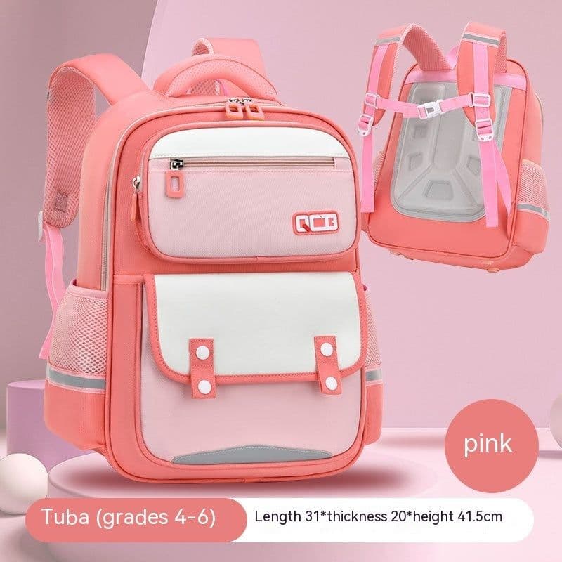image-Primary School Student Schoolbag Lightweight Spine-protective Burden Reduction Large Capacity