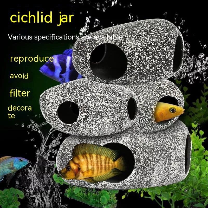 image-Fish Tank Stone View Decorative Landscaping Fish And Shrimp House Breeding