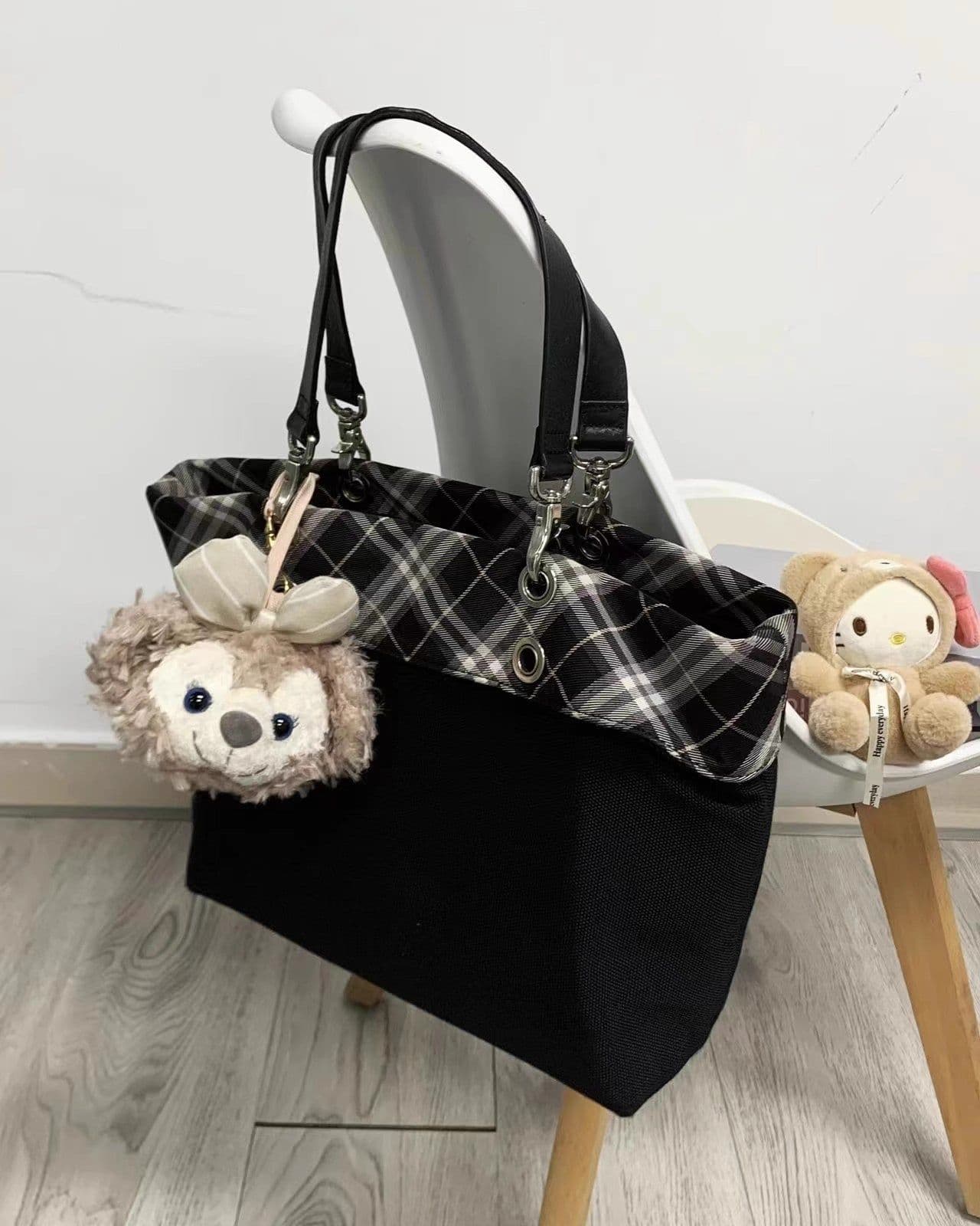 image-Large Capacity Canvas Bag Niche Commuter Tote Women's Simple All-matching Striped