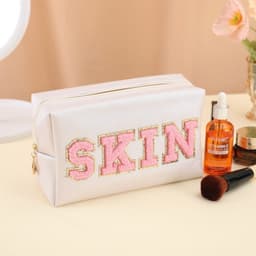 image-Towel Embroidery Letter Sticker Makeup Outdoor Travel Toiletry Bag