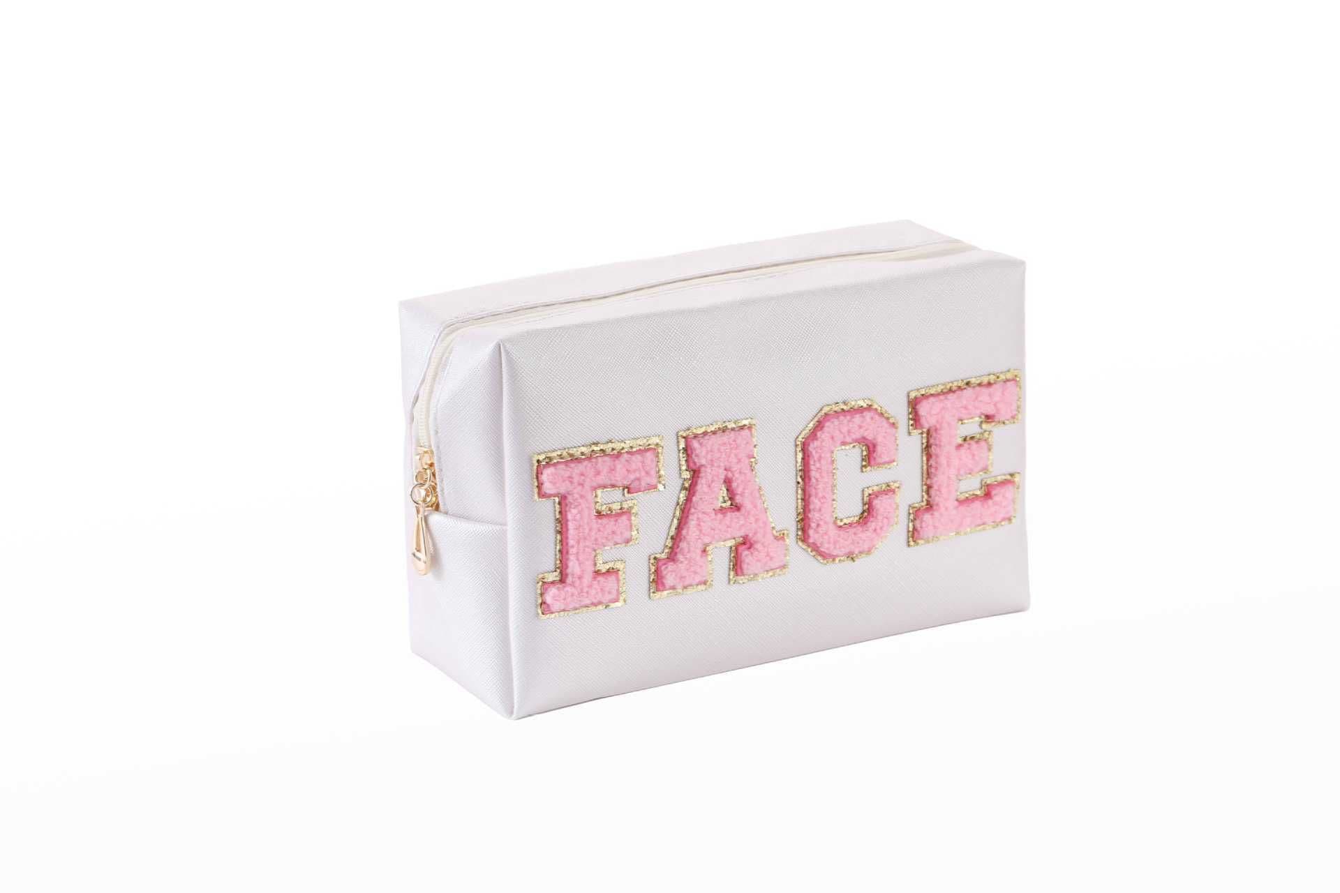 image-Towel Embroidery Letter Sticker Makeup Outdoor Travel Toiletry Bag