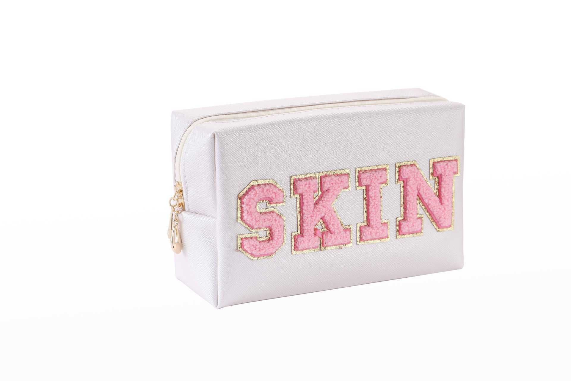 image-Towel Embroidery Letter Sticker Makeup Outdoor Travel Toiletry Bag