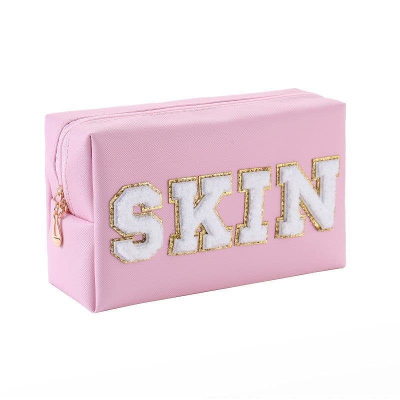 image-Towel Embroidery Letter Sticker Makeup Outdoor Travel Toiletry Bag