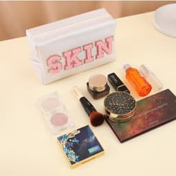 image-Towel Embroidery Letter Sticker Makeup Outdoor Travel Toiletry Bag
