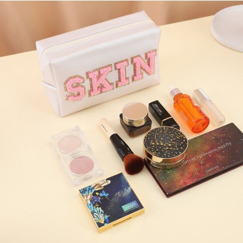 image-Towel Embroidery Letter Sticker Makeup Outdoor Travel Toiletry Bag