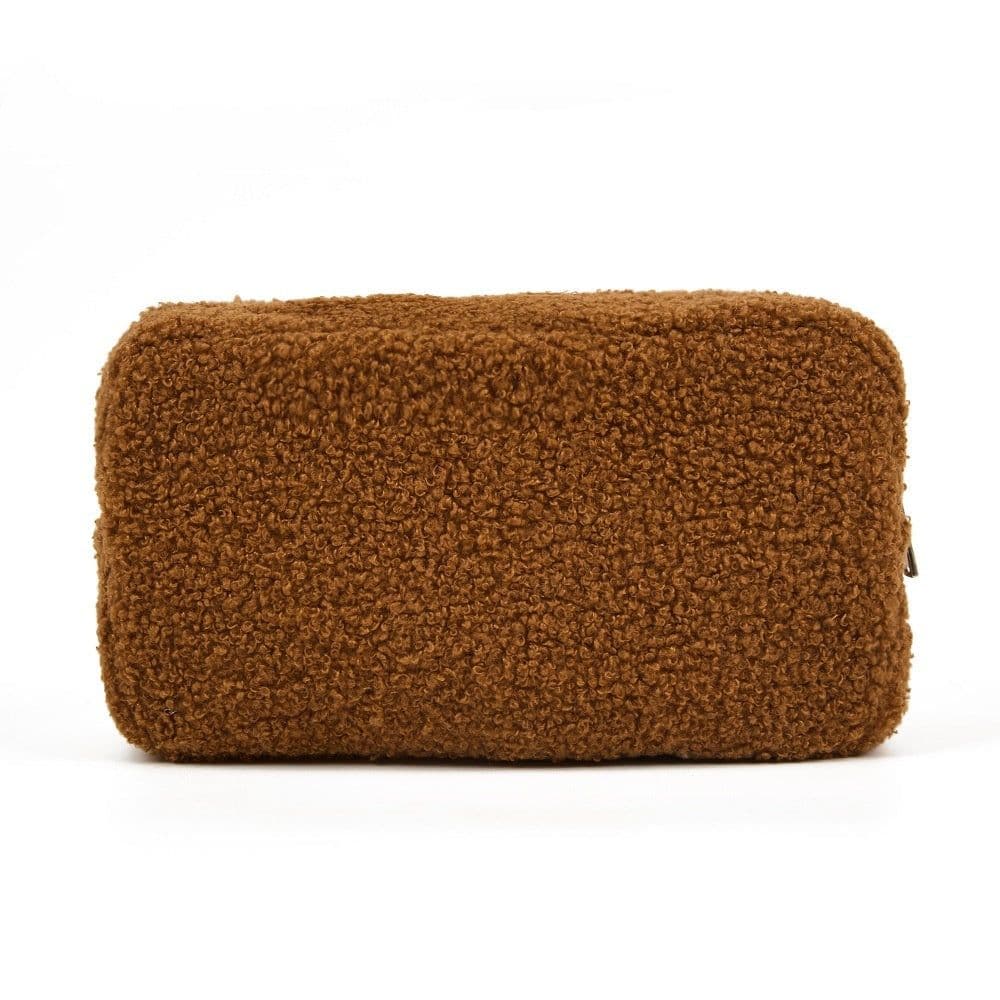 image-Autumn And Winter Solid Color Velvet Bag Large Capacity Skincare Products Storage Bag