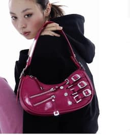 image-Denim Underarm Bag American Retro