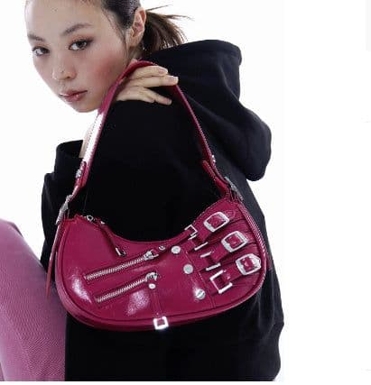 image-Denim Underarm Bag American Retro