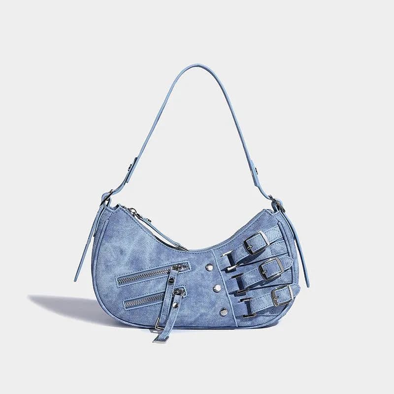 image-Denim Underarm Bag American Retro