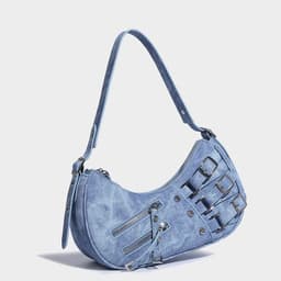 image-Denim Underarm Bag American Retro