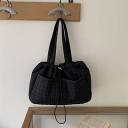 image-Large Capacity Totes Nylon Women's Rhombus Plaid