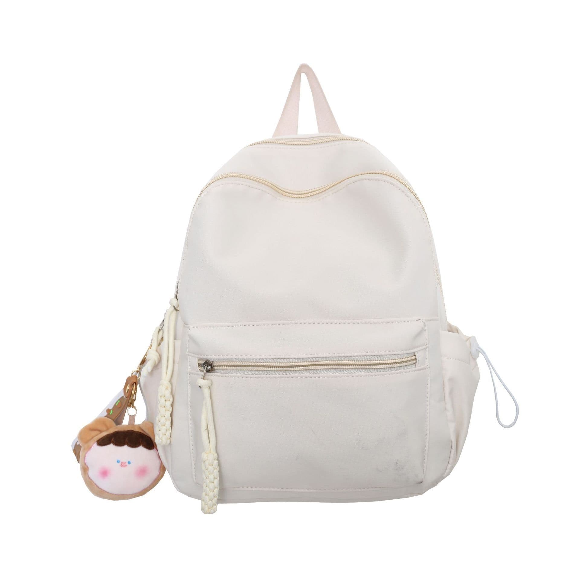 image-Women's Japanese Style Solid Color Raw Backpack Cute And Lightweight Travel