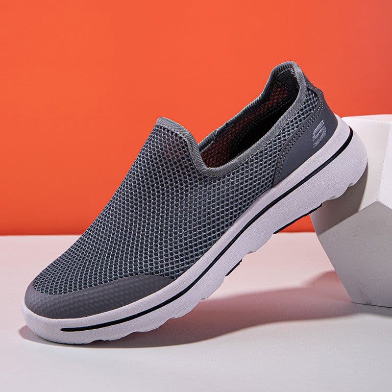 image-Comfortable Men's Walking Shoes Mesh Slip-on Breathable Casual Shoes