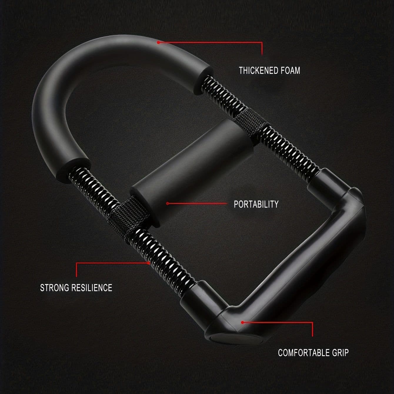 image-Arm Strength Training Tool, Adjustable Wrist Strengthener, Arm Muscle Trainer Hand Adjustable Strength Black Strengthener Men Arm Home Trainer Grip Finger Wrist Equipment Fitness Resistance Training