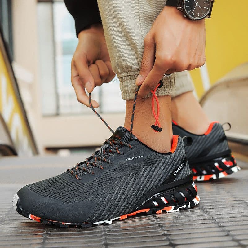 image-Spring New Men's Shoes Fashion Plus Size Outdoor Shock-absorbing Running Shoes Breathable