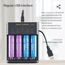 image-18650 Charger 4 Slot USB Lithium Ion 37V Battery Aani-mh 12V Battery High Current 2A Charging Case