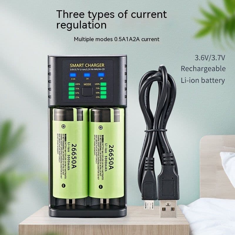 image-18650 Charger 4 Slot USB Lithium Ion 37V Battery Aani-mh 12V Battery High Current 2A Charging Case