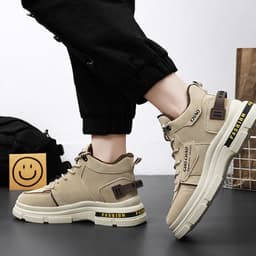 image-Men's Shoes Breathable High Top Working Wear Shoes Non-slip Casual Boots