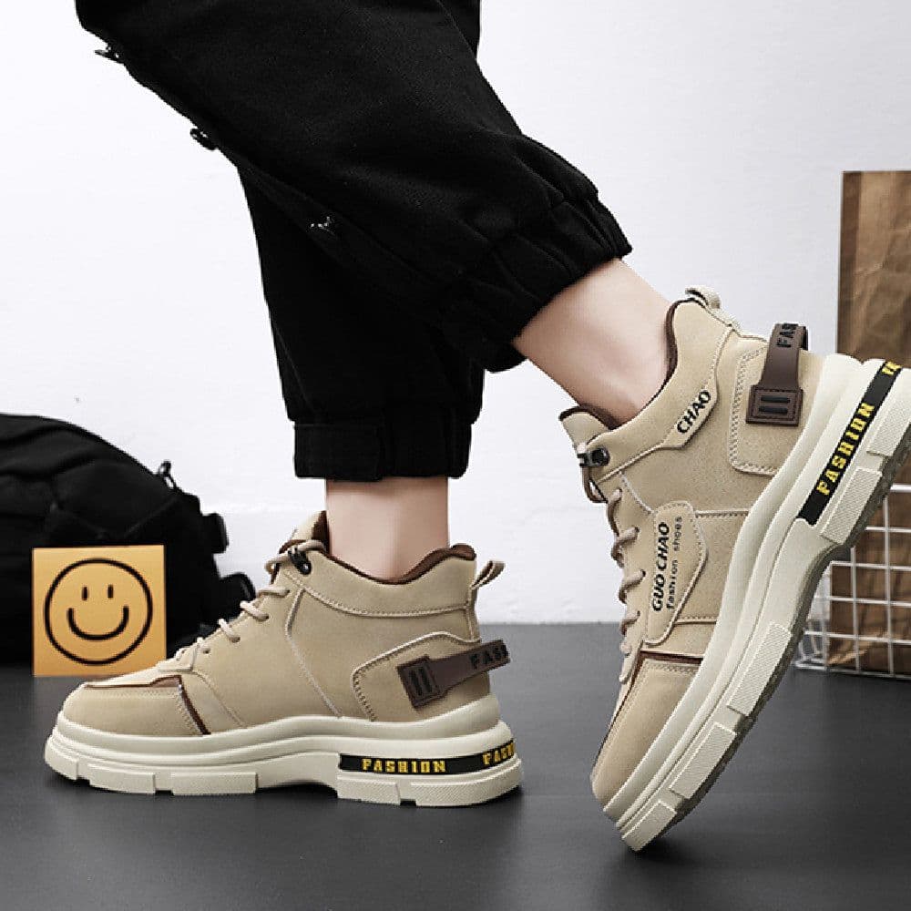 image-Men's Shoes Breathable High Top Working Wear Shoes Non-slip Casual Boots
