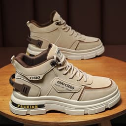 image-Men's Shoes Breathable High Top Working Wear Shoes Non-slip Casual Boots