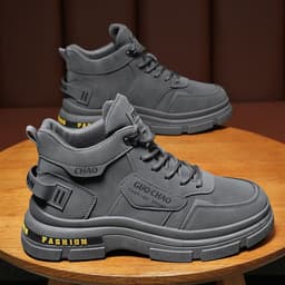 image-Men's Shoes Breathable High Top Working Wear Shoes Non-slip Casual Boots
