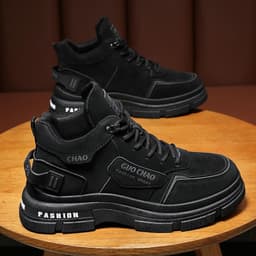 image-Men's Shoes Breathable High Top Working Wear Shoes Non-slip Casual Boots