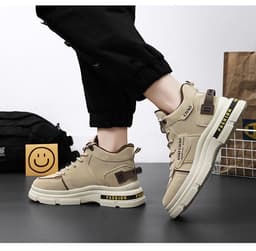 image-Men's Shoes Breathable High Top Working Wear Shoes Non-slip Casual Boots
