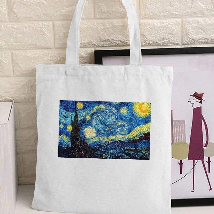 image-Vincent Van Gogh's Oil Painting Retro Printed Canvas Bag