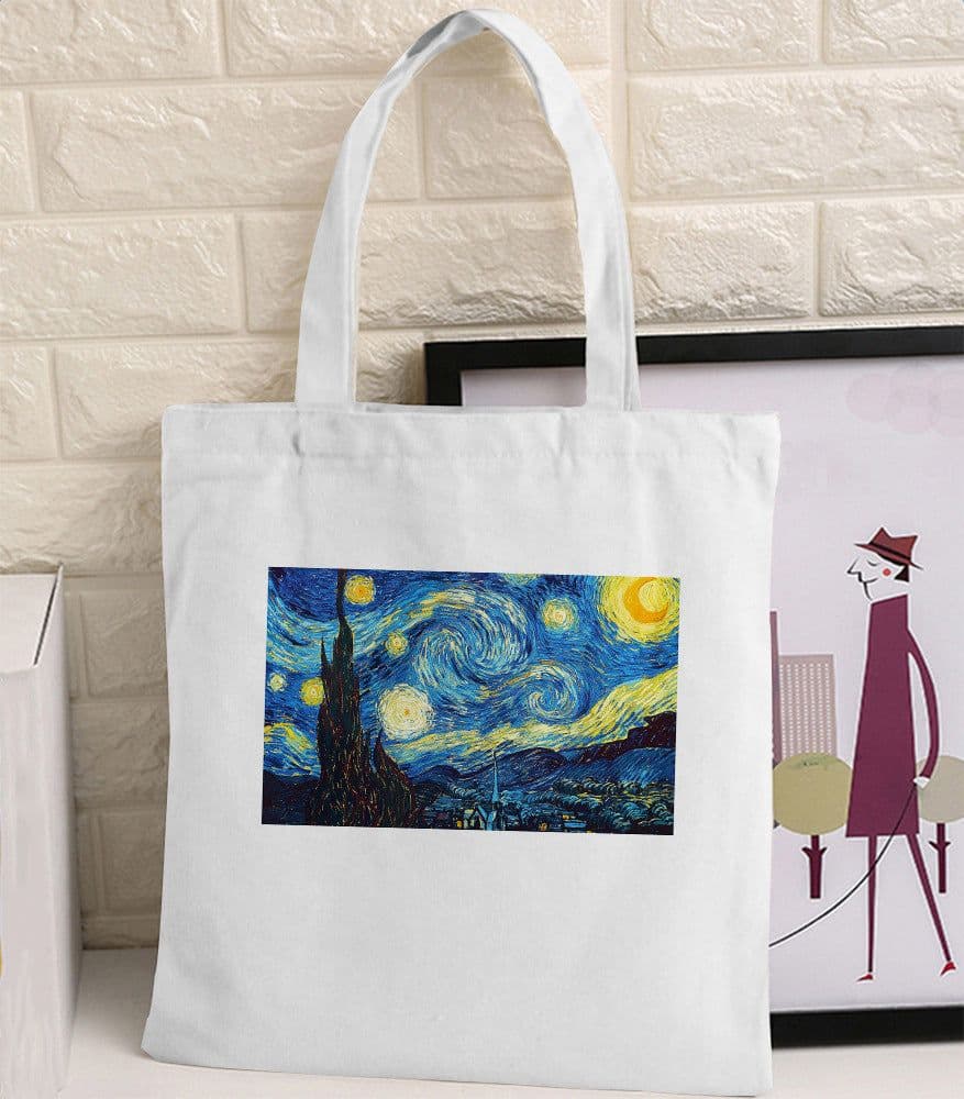 image-Vincent Van Gogh's Oil Painting Retro Printed Canvas Bag