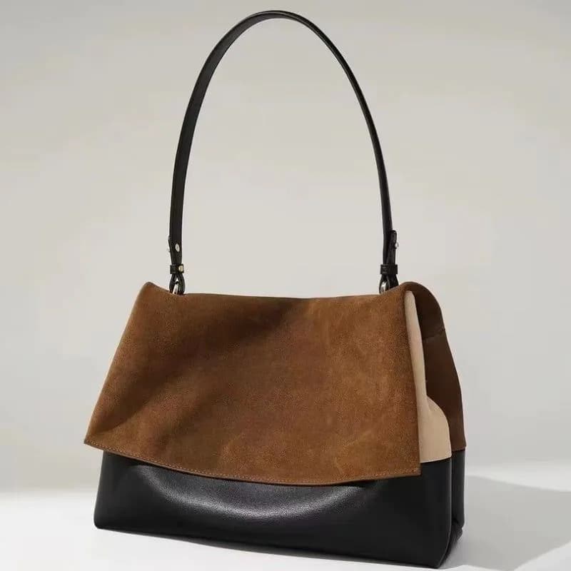image-Retro Contrast Color Underarm Premium Shoulder Messenger Bag