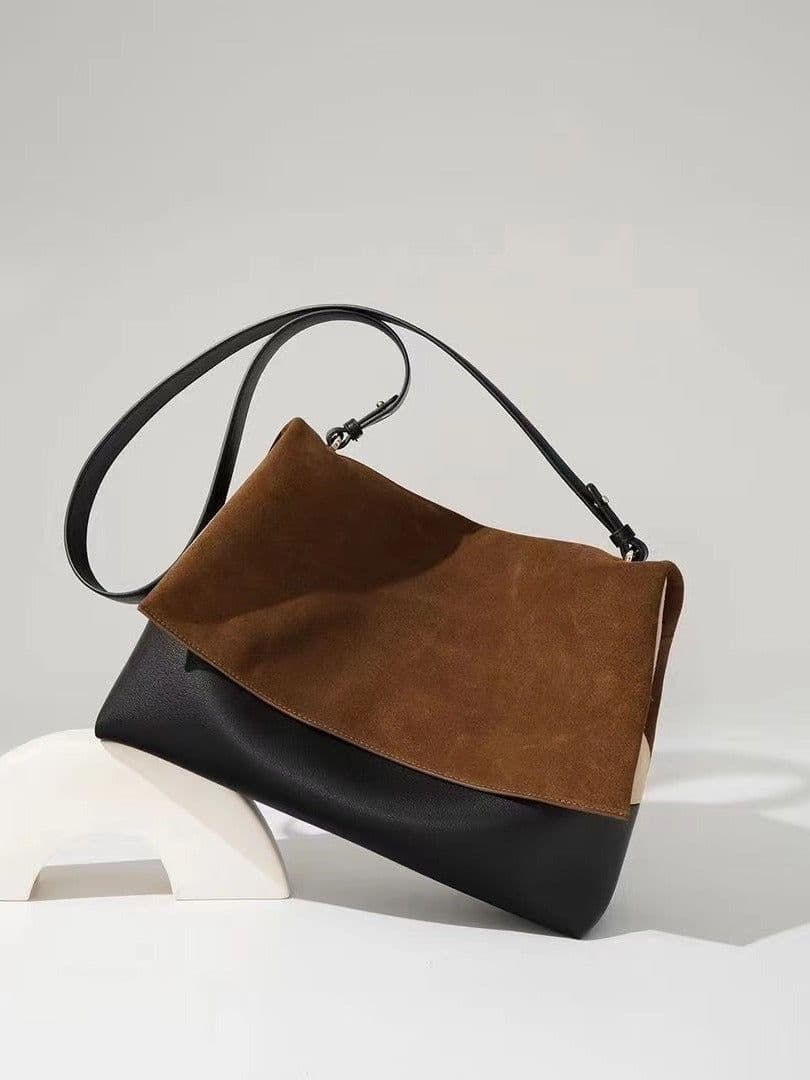 image-Retro Contrast Color Underarm Premium Shoulder Messenger Bag