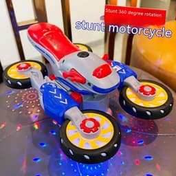 image-New Electric Deformation Motorcycle Stunt Rotating Universal Car Science Fiction Light Music Children Toy Car