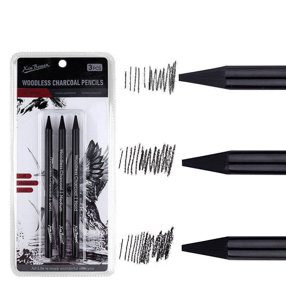image-Wood-free Graphite Full Lead Sketching Pencil 6 PCs Suit For Art