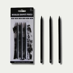 image-Wood-free Graphite Full Lead Sketching Pencil 6 PCs Suit For Art