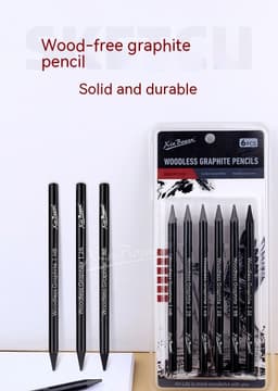 image-Wood-free Graphite Full Lead Sketching Pencil 6 PCs Suit For Art