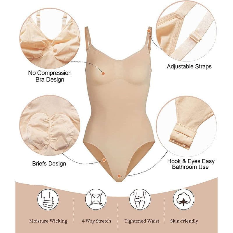 image-Women's Suspender Jumpsuit Fashion Casual Seamless Slim Body-shaping Corsets Bodysuit