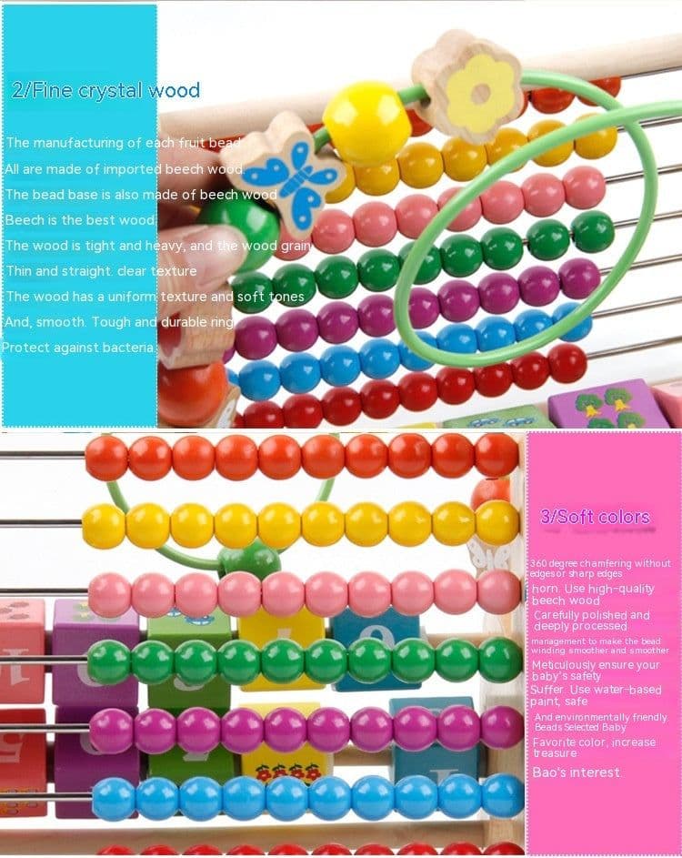 image-Children's Wooden Percussion Piano Beaded Toys