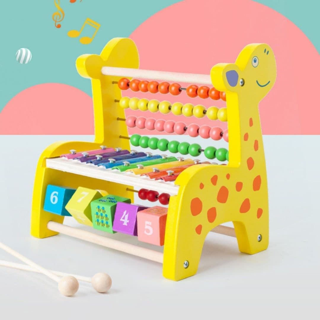 image-Children's Wooden Percussion Piano Beaded Toys