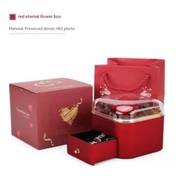 image-Valentines Day Rose Flower Drawer Jewelry Box Earrings Ring Necklace Storage Valentine's Day Gift Box Romantic Jewelry Packaging Box